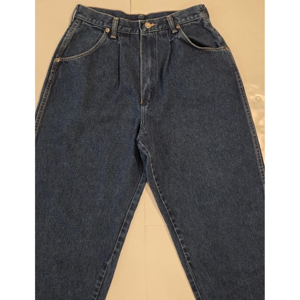 Rustler Women's Size 13  Straight Leg  Pockets High Rise Dark Blue Jeans USA